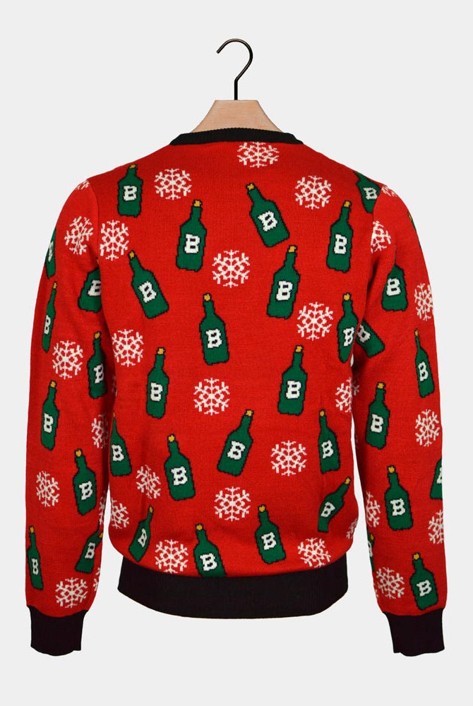 Jersey Navideño para Hombre Reno con Abridor de Cerveza Espalda