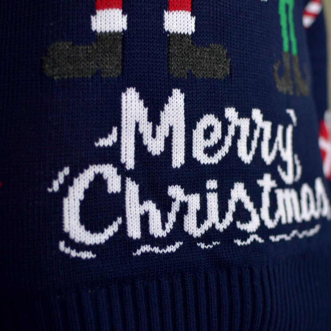 Jersey Navideño para Mujer Papá Noel y Elfo Detalle