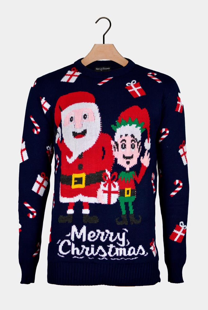 Jersey Navideño para Mujer Papá Noel y Elfo