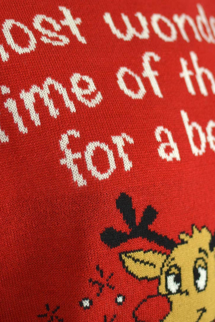 Jersey Navideño para Mujer Reno con Abridor de Cerveza Detalle