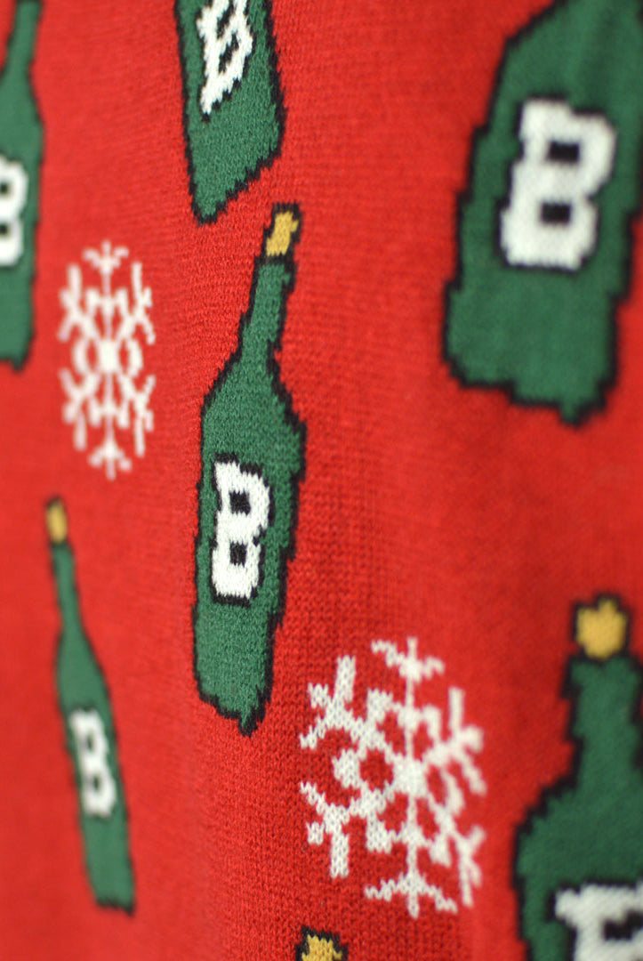 Jersey Navideño Parejas Reno con Abridor de Cerveza Detalle Nieve