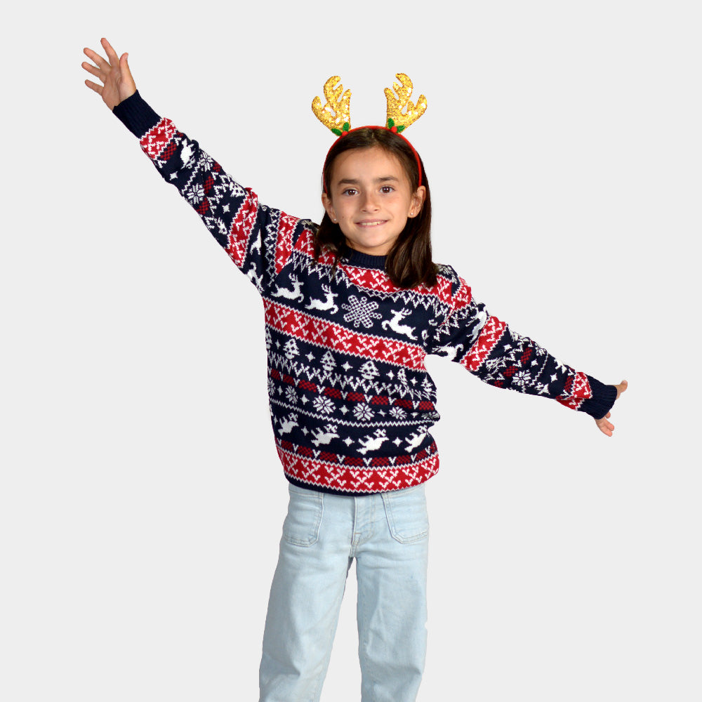 Jersey de Navidad para Niña y Niño Renos y Motivos Navideños