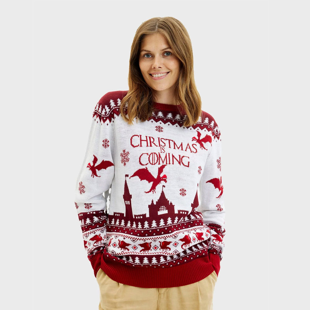 Jersey de Navidad Parejas Christmas is Coming mujer