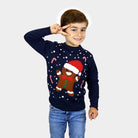 Jersey de Navidad para Niño Azul Gingerbread