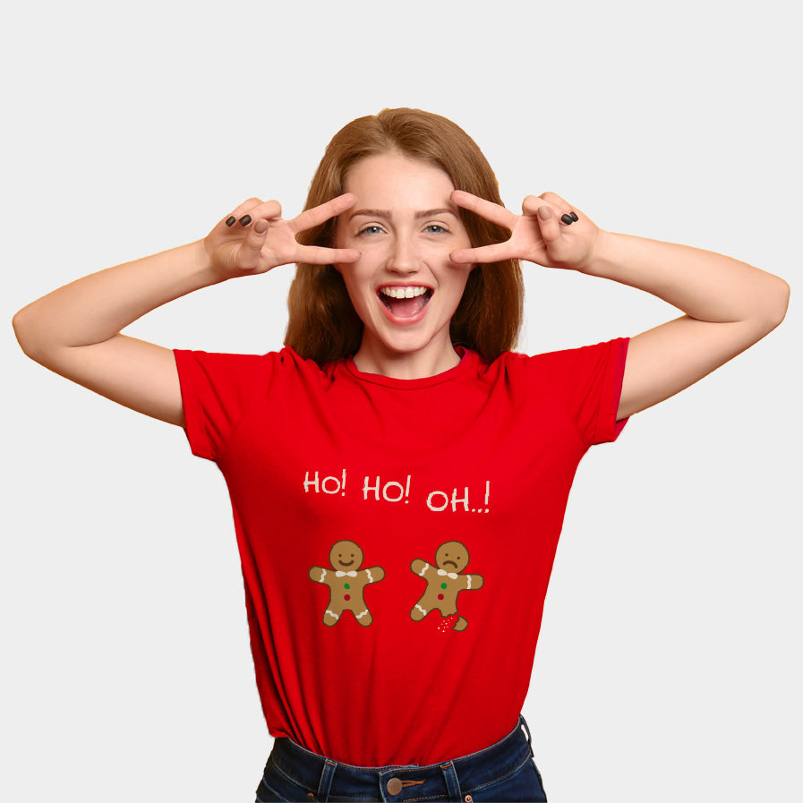 Camiseta de Navidad para Familia Roja Gingerbreads mujer