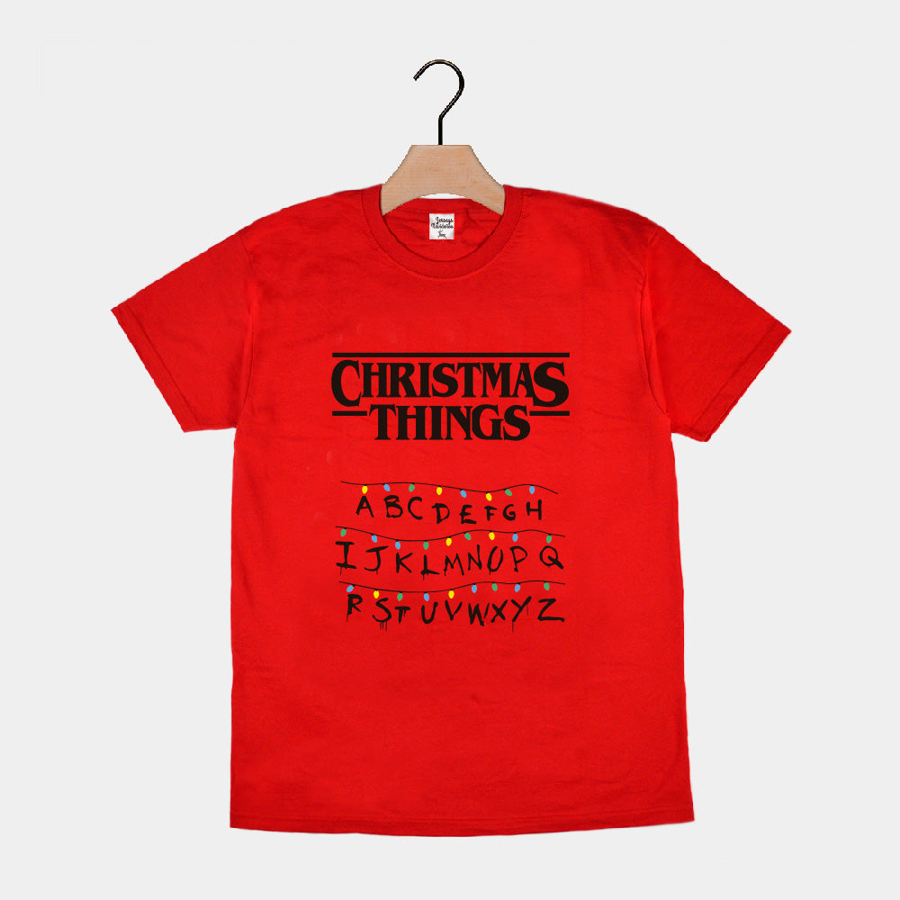 Camiseta de Navidad para Familia Roja Christmas Things