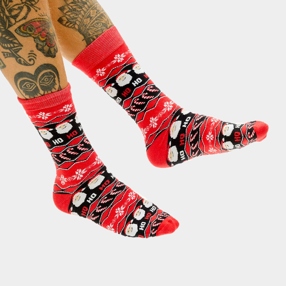 Calcetines de Navidad Unisex Rojos Papá Noel Ho Ho Ho hombre y mujer