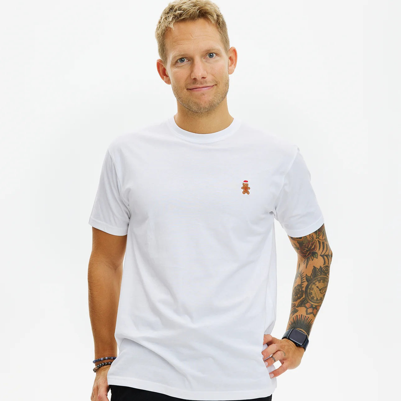 Camiseta de Navidad para Hombre y Mujer Gingercookie Blanca 
