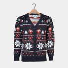 Cárdigan Jersey de Navidad para Hombre Azul Estrellas Polares
