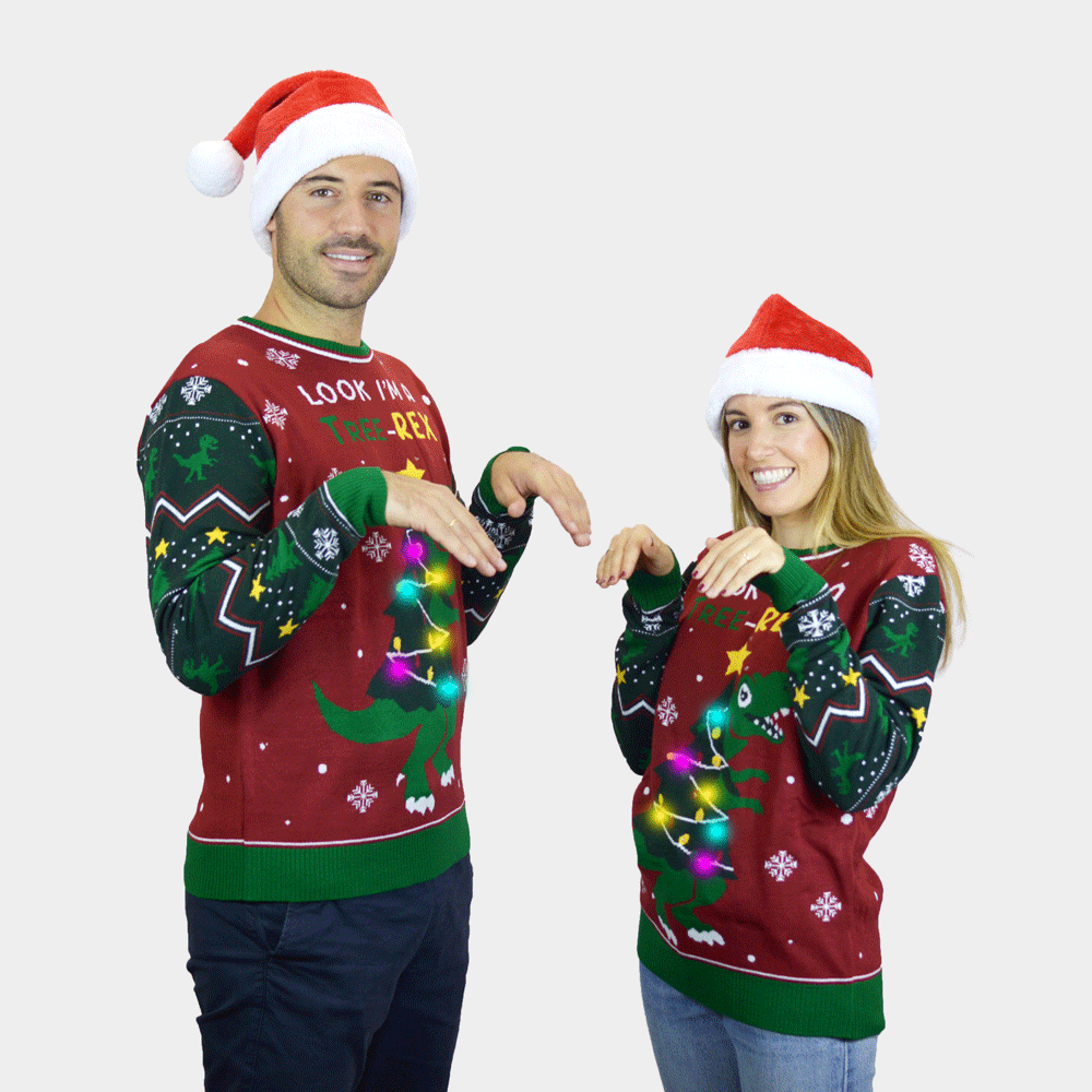 Pap Noel Jersey Navideños Pareja Navidad Sueter Navideño Para