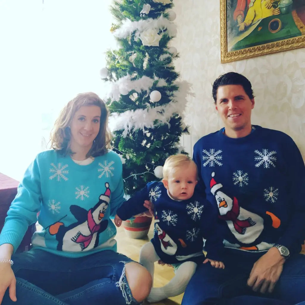 FAMILIA-JERSEY-NAVIDENO-AZUL-CELESTE-PINGUINO