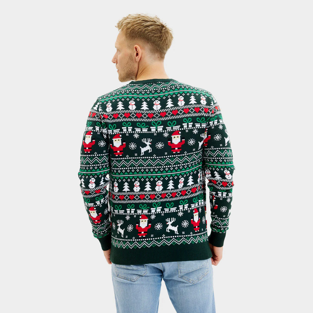 Jersey de Navidad Hombre Green Christmas Algodón Orgánico
