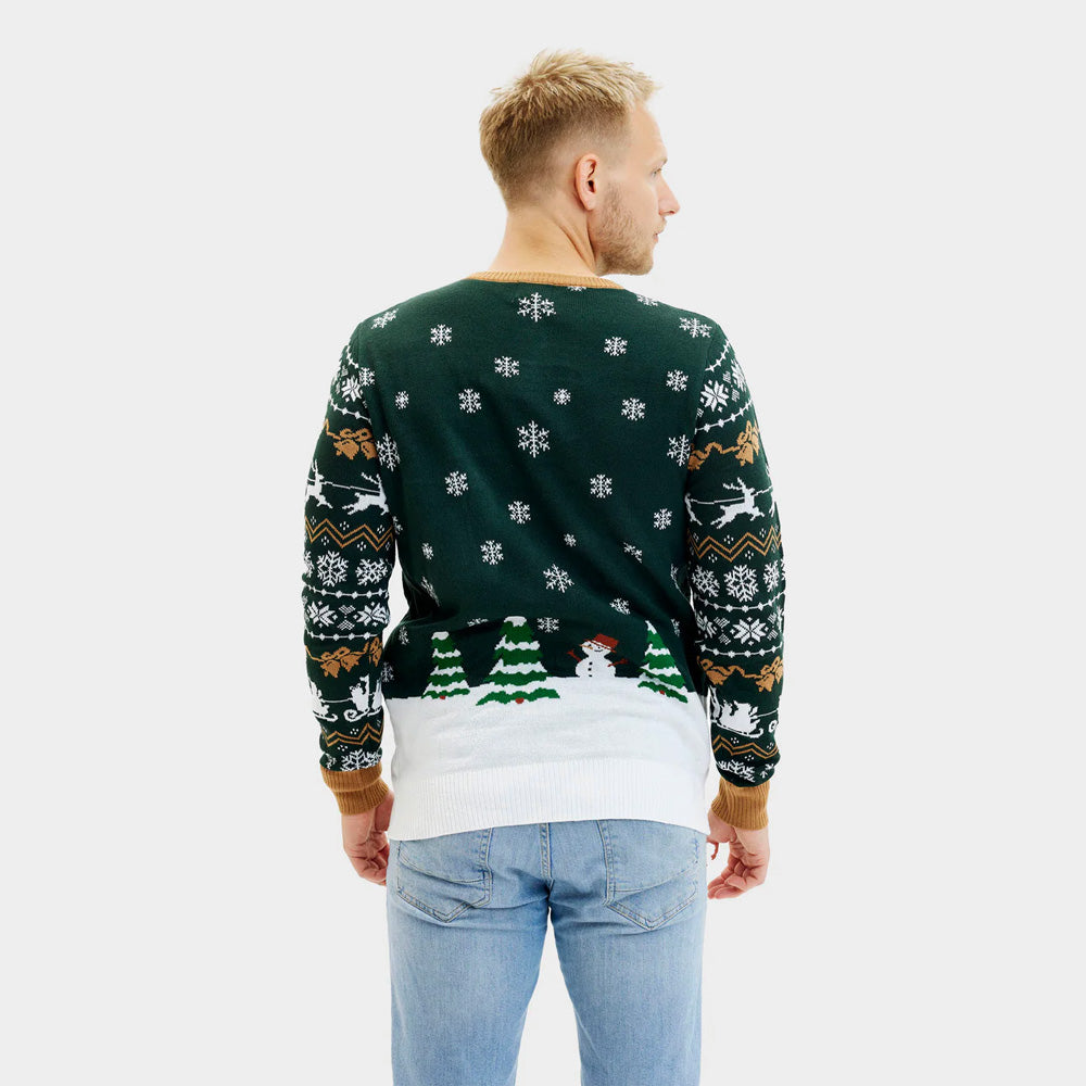Jersey de Navidad para Hombre con Luces LED Santa is Coming to Town
