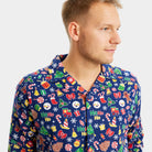 Hombre Pijama de Navidad para Adultos Unisex Azul con Motivos Navideños