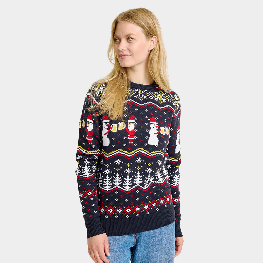 Jersey de Navidad Mujer Cheers Santa

