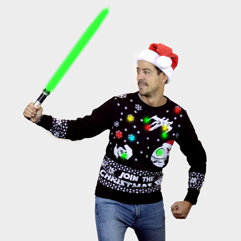 Jersey de Navidad Luces LED Mujer Hombre Star Wars Join the Christmas Side
