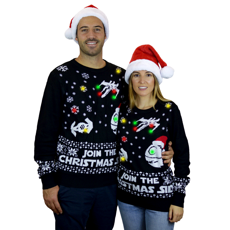 Jersey de Navidad con Luces LED para Mujer Join the Christmas Side pareja