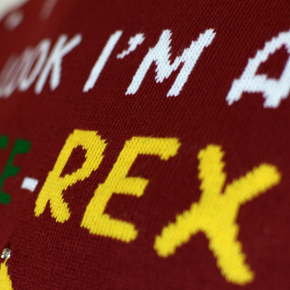Jersey de Navidad con Luces LED para Niña y Niño Christmas Tree-Rex detalle