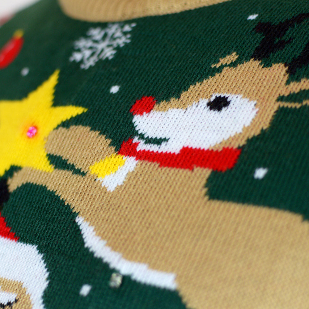 Jersey de Navidad con Luces LED Papá Noel hecho un Lío Parejas 
