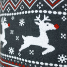 Jersey de Navidad Gris de cuello alto Parejas Renos Algodón Orgánico
