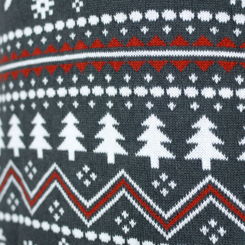 Jersey de Navidad de cuello alto Parejas Gris Algodón Orgánico 
