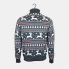Jersey de Navidad de cuello Orgánico alto Parejas Gris Renos Algodón 
