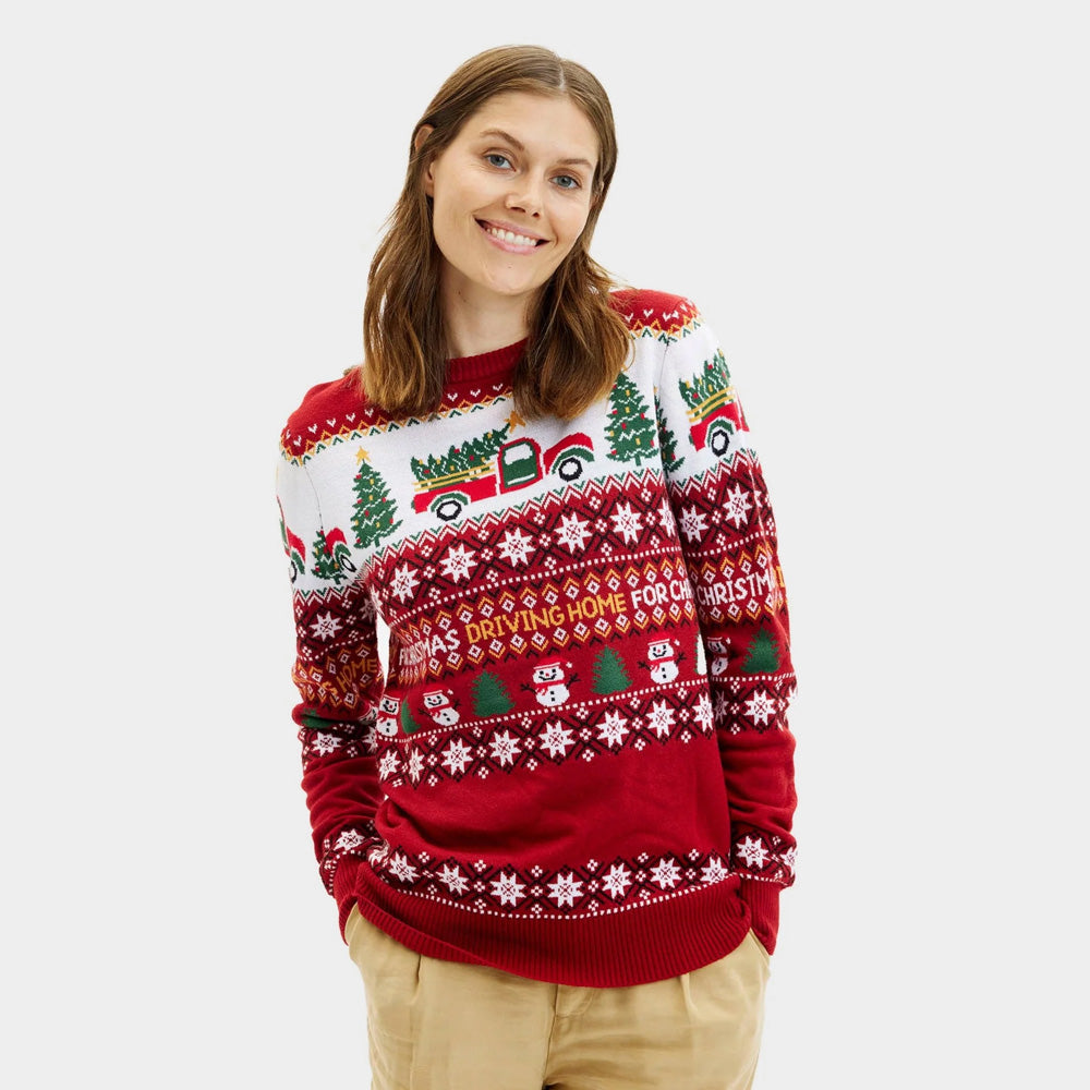 Jersey de Navidad para Familia Driving Home Mujer
