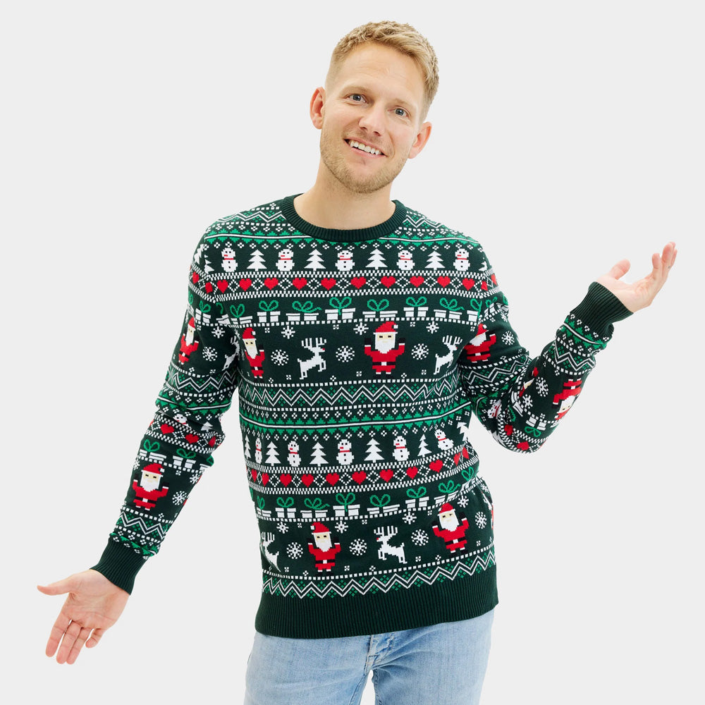 Jersey de Navidad para Familia Green Christmas Algodón Orgánico hombre

