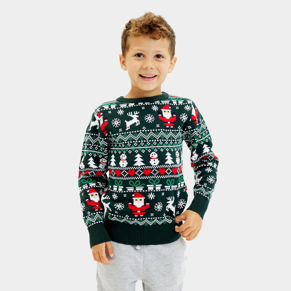 Jersey de Navidad para Familia  Green Christmas Algodón Orgánico nino
