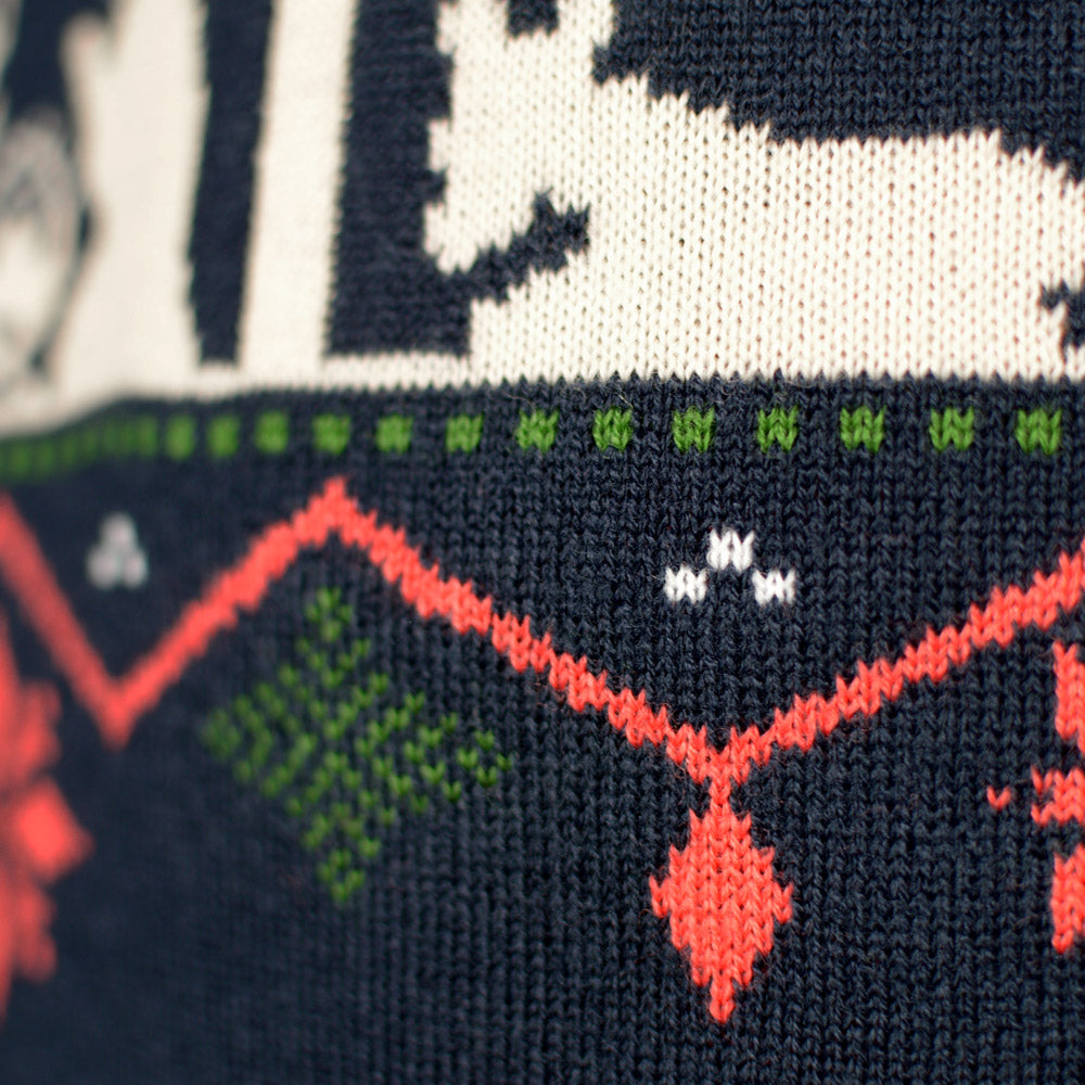Jersey de Navidad para Familia Portal de Belén Azul
