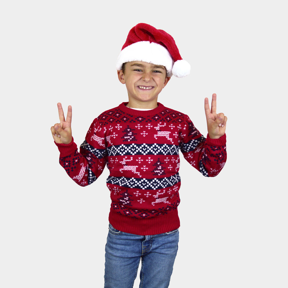 Jersey de Navidad para Familia Rojo Canadá niño