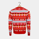 Jersey de Navidad Familia Algodón Orgánico Rojo Muñecos de Nieve Cenefas 