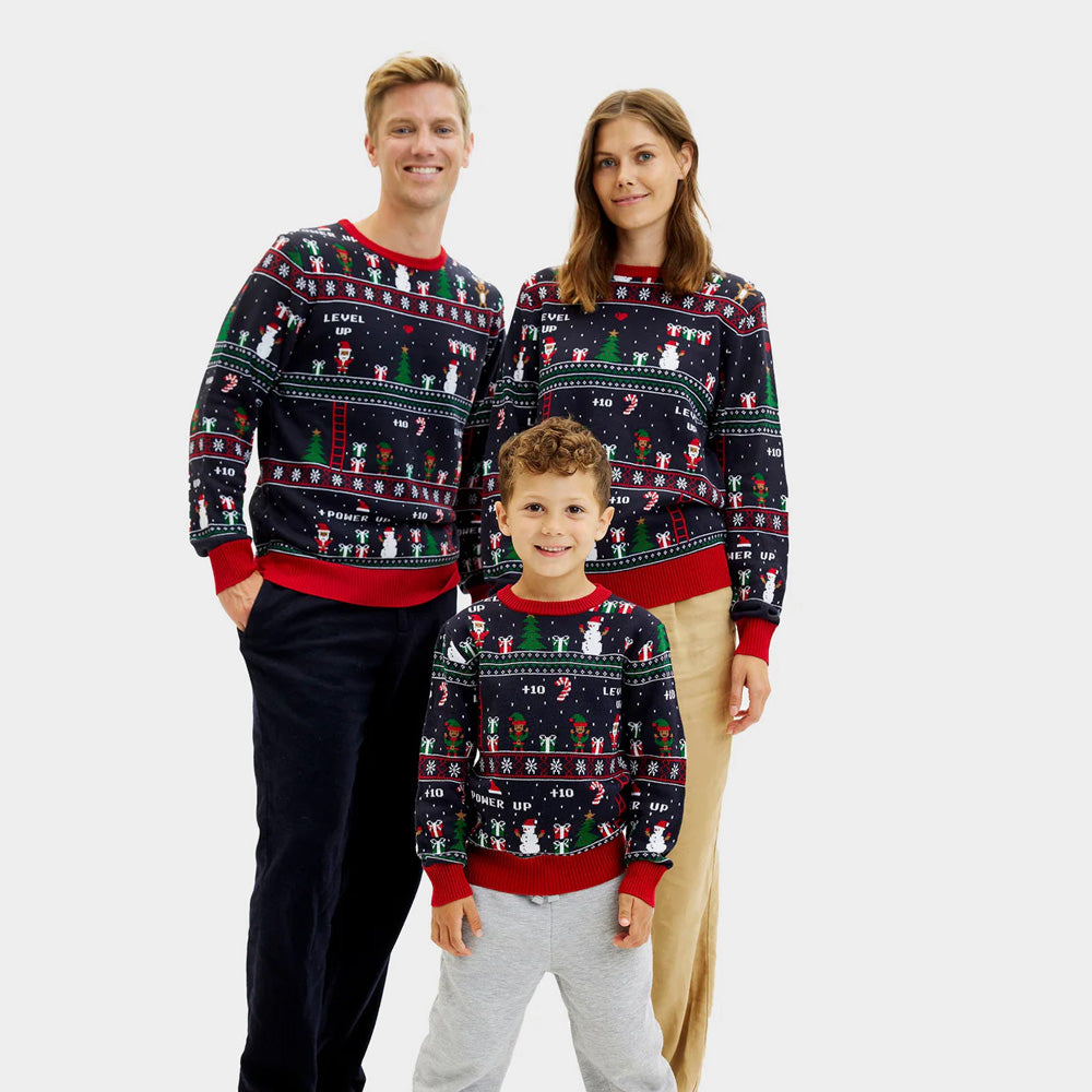 Jersey de Navidad para Familia Vintage Gaming
