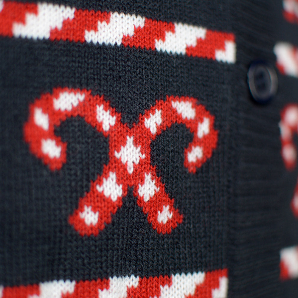 Jersey de Navidad para Hombre Cárdigan Azul Estrellas Polares Boton
