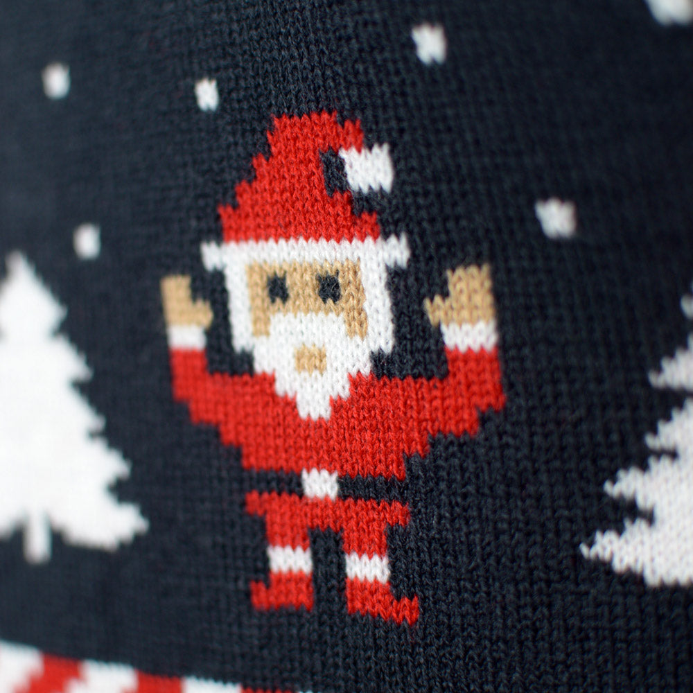 Jersey de Navidad para Hombre Cárdigan Azul Estrellas Polares Santa
