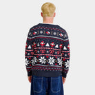 Jersey de Navidad para Hombre Cárdigan Azul Polares Estrellas 
