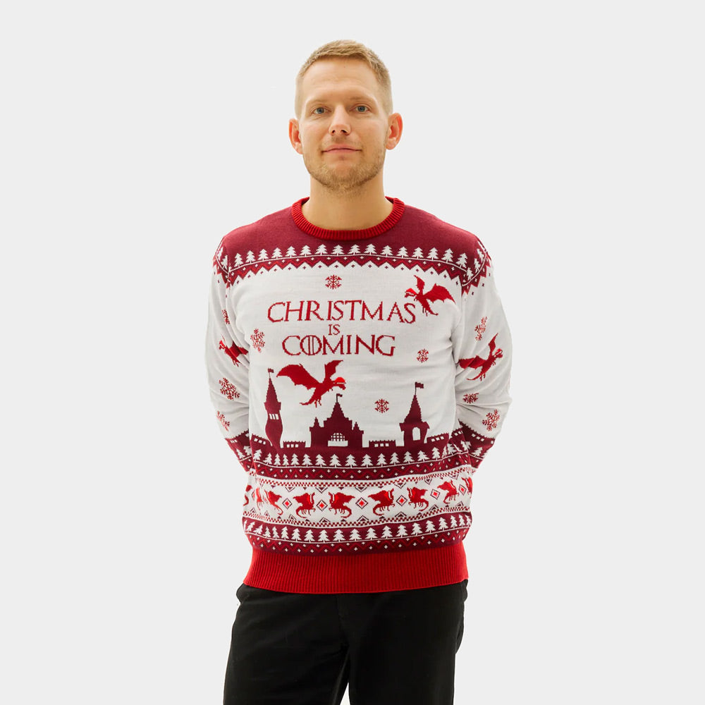 Christmas is Coming Jersey de Navidad para Hombre 