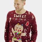 Jersey de Navidad Hombre Luces LED para Rojo Ginger Cookie

