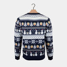 Jersey de Navidad para Hombre Azul y Cenefas Muñecos de Nieve 
