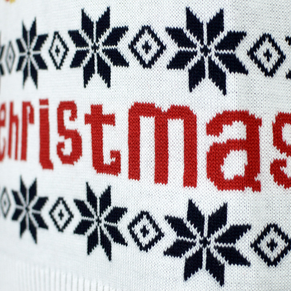 Jersey de Navidad Hombre Papá Noel Reno Rudolph Algodón Orgánico Azul 
