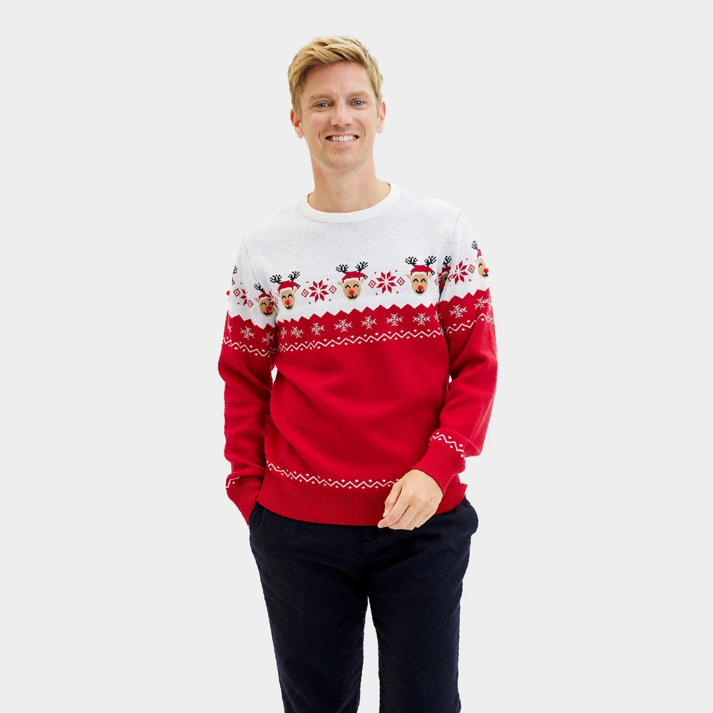 Jersey de Navidad para Hombre Reno Adorable
