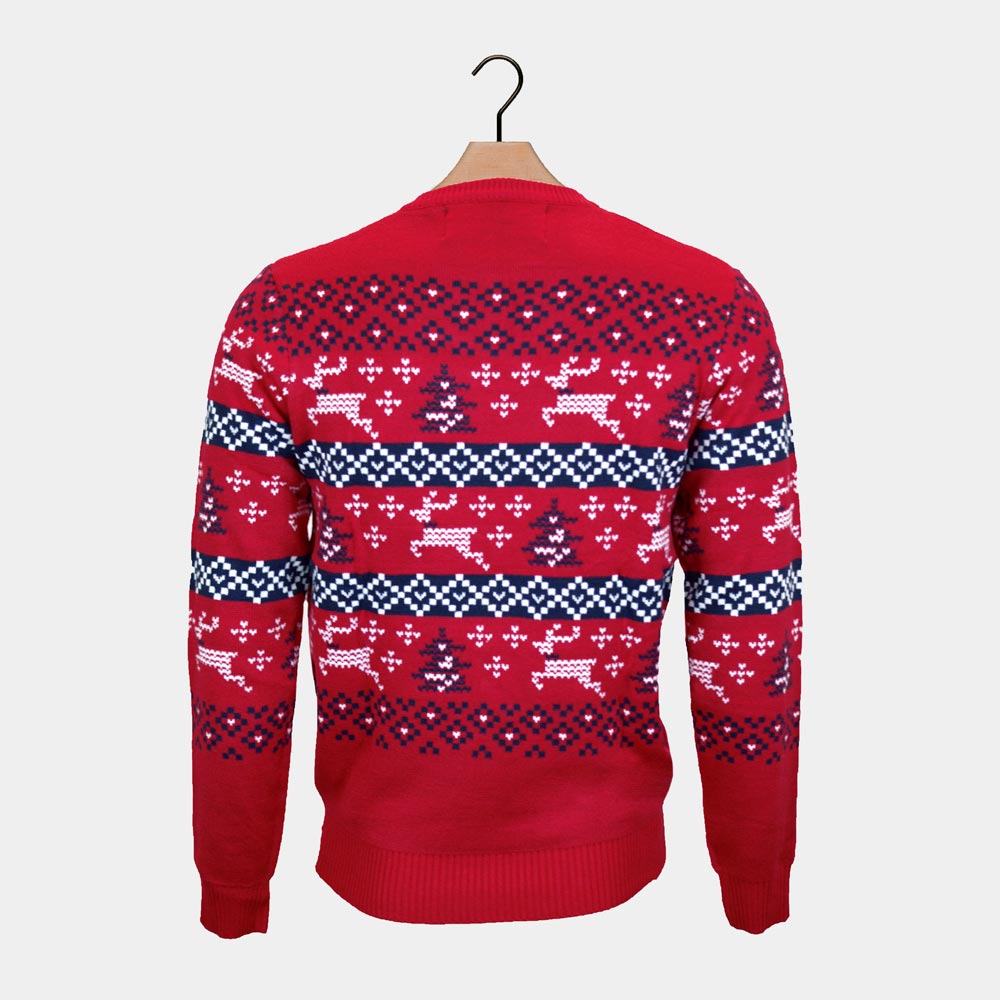 Jersey de Navidad para Hombre Rojo Canadá espalda