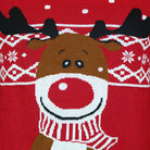 Jersey de Navidad para Hombre Rojo Reno Rudolph Bufanda detalle