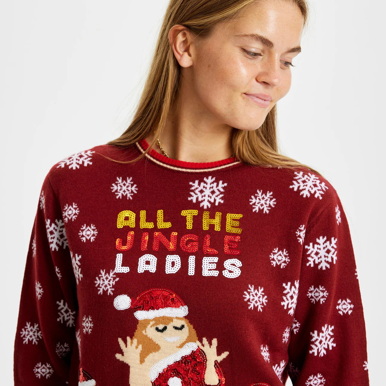 Jersey de Navidad Jingles Ladies para Mujer Lentejuelas
