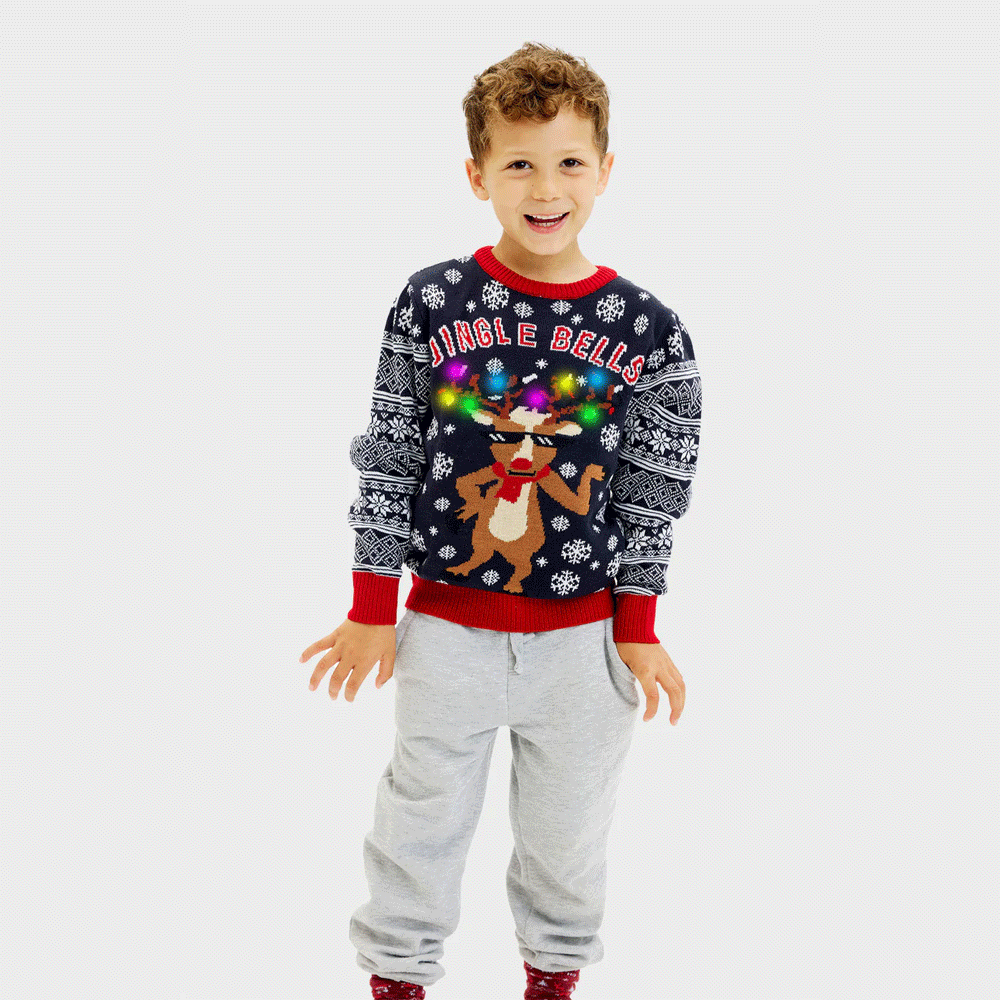 Jersey de Navidad Jingle Bells Luces LED para  Niño 
