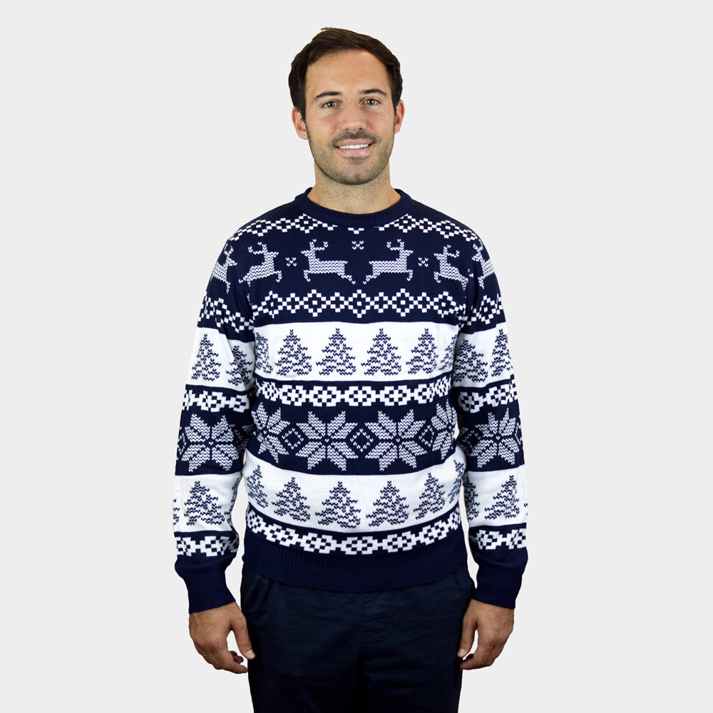 Jersey de Navidad Hombre Mujer Azul Polo Norte
