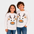 Jersey de Navidad para Mujer Blanco con Reno 3D Algodón Niños
