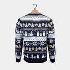 Jersey de Navidad para Mujer Muñecos Azul Nieve y Cenefas
