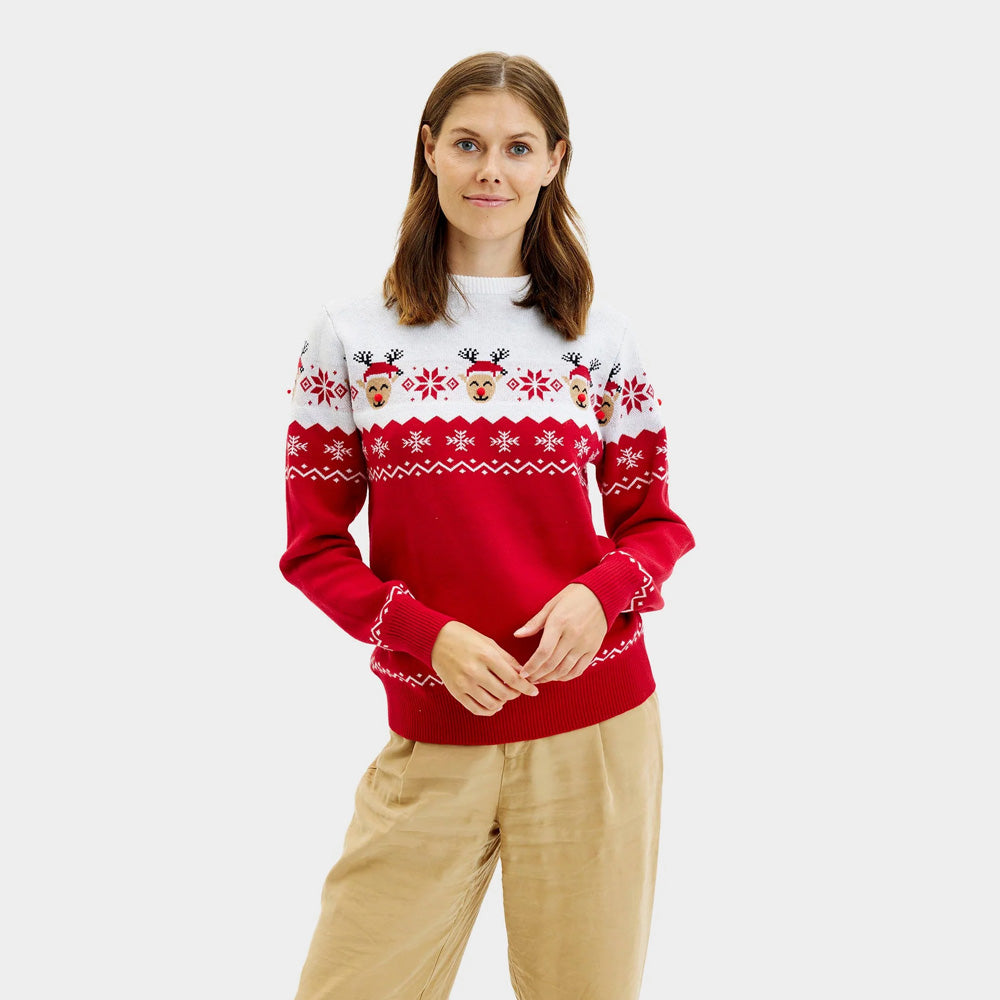 Jersey de Navidad para Mujer Reno Adorable
