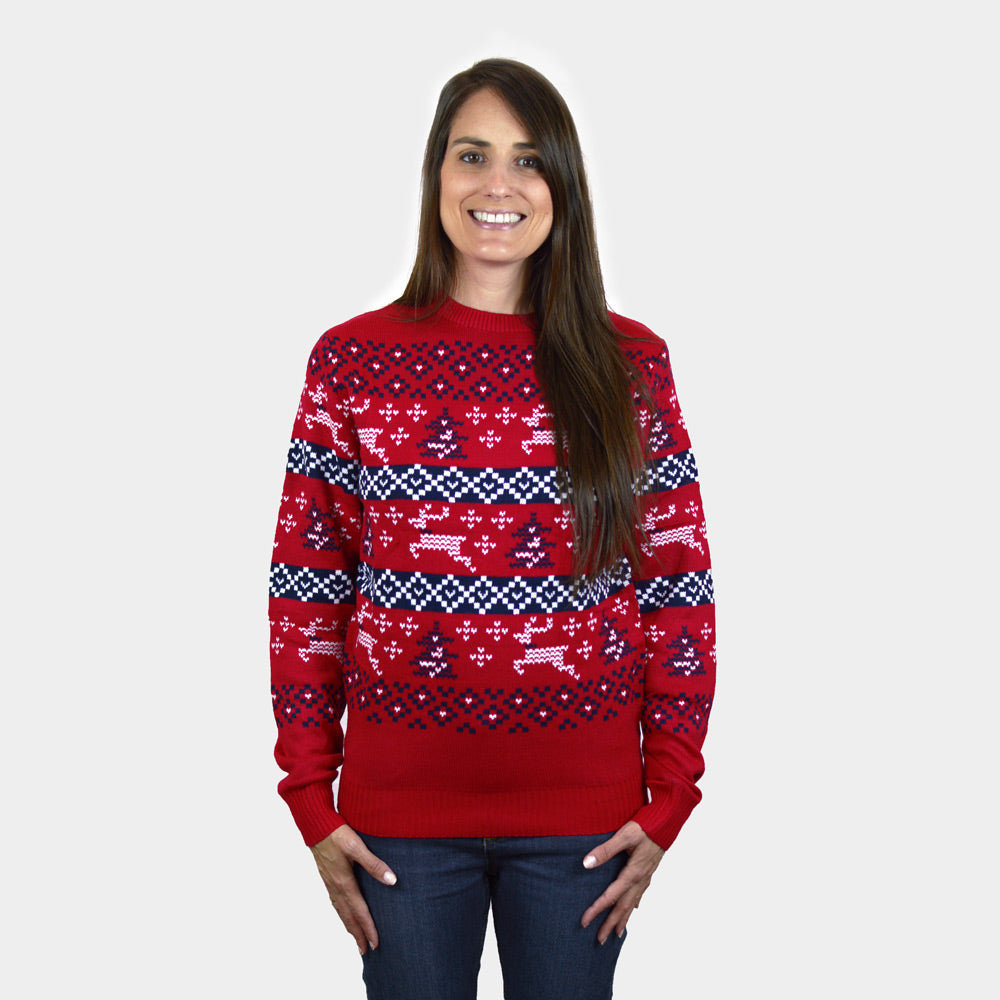 Jersey de Navidad Mujer Rojo Canadá